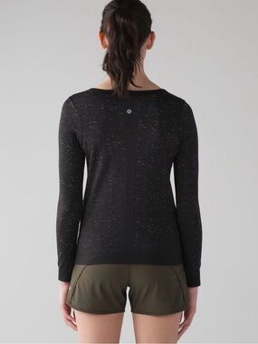 Lululemon swiftly tech Speckled Black long sleeve shirt, size 8